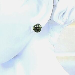 PERIDOT 8mm SURGICAL STEEL POST STUD EARRINGS